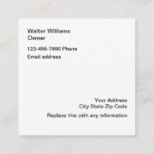 Retroontwerp laserservices vierkante visitekaartje (Achterkant)