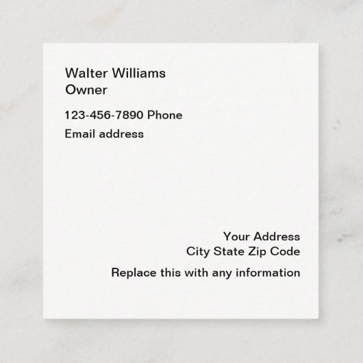 Retroontwerp laserservices vierkante visitekaartje (Achterkant)