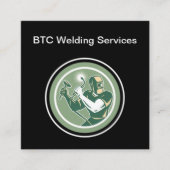 Retroontwerp laserservices vierkante visitekaartje (Voorkant)