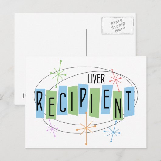 Retroontwerp Levertransplantatiepatiënt Briefkaart (Voorkant / Achterkant)