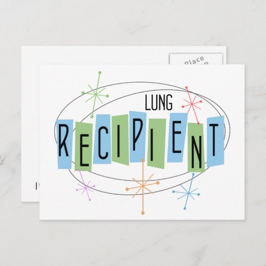 Retroontwerp Lung Transplant Recipient Briefkaart (Voorkant / Achterkant)