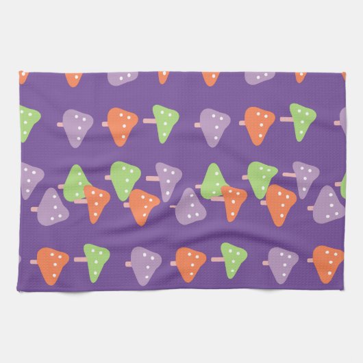 Retropaddenstoel kleurig patroon theedoek (Horizontaal)