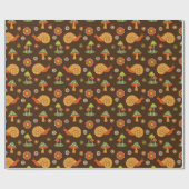 Retropaddenstoelen en nagels cadeaupapier (Vlak)