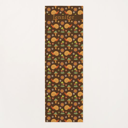 Retropaddenstoelen en slakken Katoen op maat Yogamat (Voorkant)