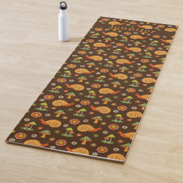 Retropaddenstoelen en slakken Katoen op maat Yogamat