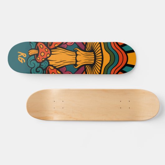 Retropaddenstoelen met monogram persoonlijk skateboard (Horizontaal)