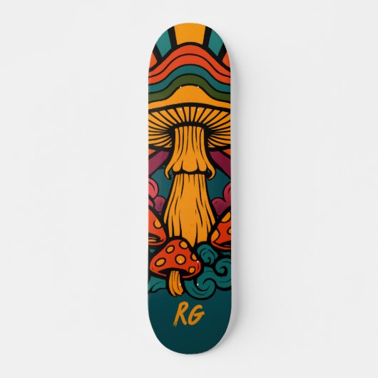 Retropaddenstoelen met monogram persoonlijk skateboard (Voorkant)