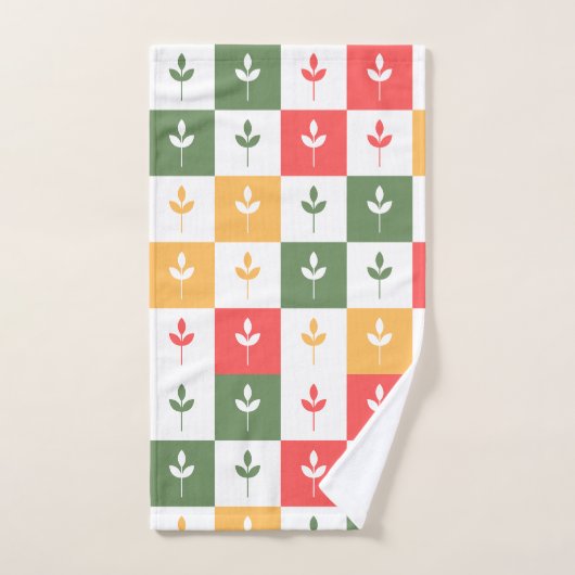 Retropallet Modern  patroon 50 seconden groen Bad Handdoek (Handdoek)