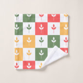 Retropallet Modern  patroon 50 seconden groen Bad Handdoek (Wasdoekje)