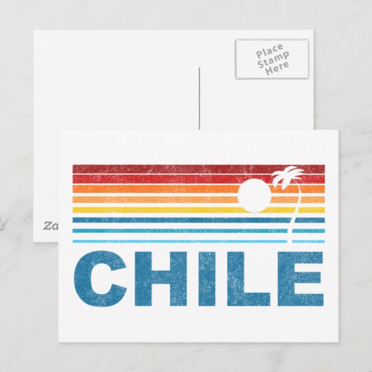 Retropalmboom Chili Briefkaart (Voorkant / Achterkant)