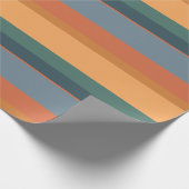 Retropapier voor oranje en blauwe strepen cadeaupapier (Hoek)