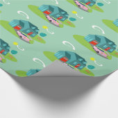 Retropapier voor voorstadsverdringing cadeaupapier (Hoek)