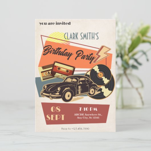 Retropartij Kaart (Staand voorkant)