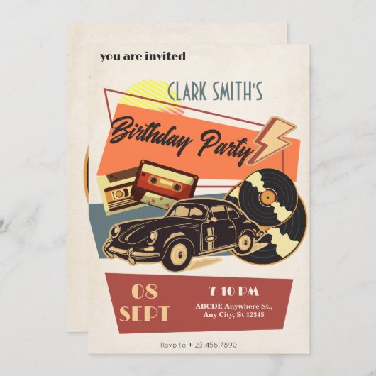 Retropartij Kaart (Voorkant / Achterkant)