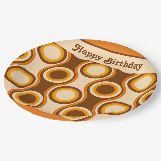 Retropartij van 70 s papieren bordje (Gekanteld)