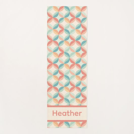 Retropastel monogram yogamat (Voorkant)