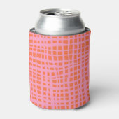 Retropastel oranje roze patroon blikjeskoeler (Blikje Voorkant)