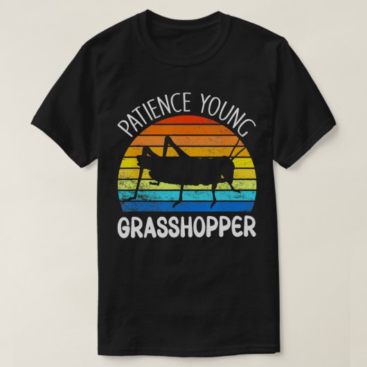  Retropatience Young Grasshopper Insect Lo T-shirt (Design voorkant)