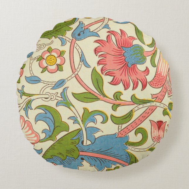 Retropatronen  florale Willam Morris schattig Rond Kussen (Voorkant)