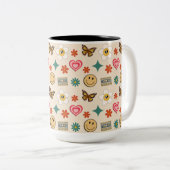 Retropatroon 01 tweekleurige koffiemok (Voorkant rechts)