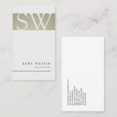 Retropatroon Accountant Monogram Visitekaartje (Voorkant / Achterkant)