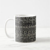  retropatroon. Aztec achtergrond. Koffiemok (Links)