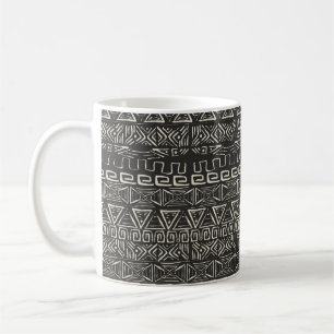  retropatroon. Aztec achtergrond. Koffiemok