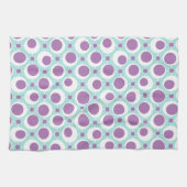 Retropatroon Groene en Paarse cirkels Theedoek (Horizontaal)