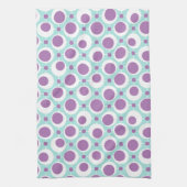 Retropatroon Groene en Paarse cirkels Theedoek (Verticaal)
