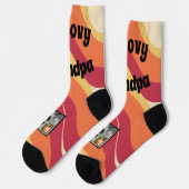 Retropatroon "Groovy Grandpa" Foto Sokken (Links)