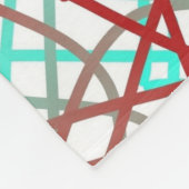 Retropatroon in rood, wit en turquoise. fleece deken (Hoek)
