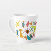 Retropatroon latte Mok uit het midden van de eeuw (Linkerhoek)