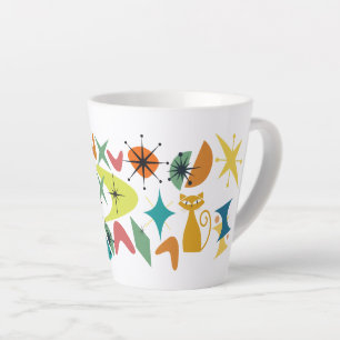 Retropatroon latte Mok uit het midden van de eeuw