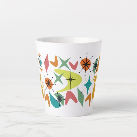 Retropatroon latte Mok uit het midden van de eeuw (Voorkant)