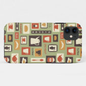 Retropatroon met keukengerei voor het ontbijt Case-Mate iPhone case (Achterkant (horizontaal))