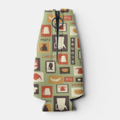 Retropatroon met keukengerei voor het ontbijt flesjeskoeler (Achterkant)