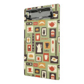 Retropatroon met keukengerei voor het ontbijt mini klembord (Angled2)