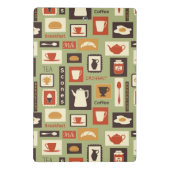 Retropatroon met keukengerei voor het ontbijt mini klembord (Achterkant)