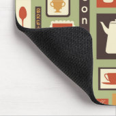 Retropatroon met keukengerei voor het ontbijt muismat (Hoek)