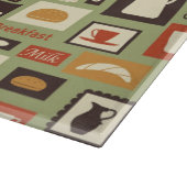 Retropatroon met keukengerei voor het ontbijt snijplank (Hoek)