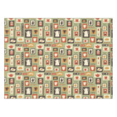 Retropatroon met keukengerei voor het ontbijt tafelkleed (Voorkant (Horizontaal))