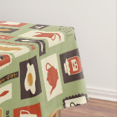 Retropatroon met keukengerei voor het ontbijt tafelkleed (Voorbeeld)