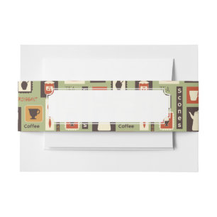 Retropatroon met keukengerei voor het ontbijt uitnodigingen wikkel