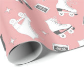 retropatroon van het rollend schaats cadeaupapier (Rol Hoek)