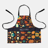 Retropatroon van Space Penguins Schort (Voorkant)