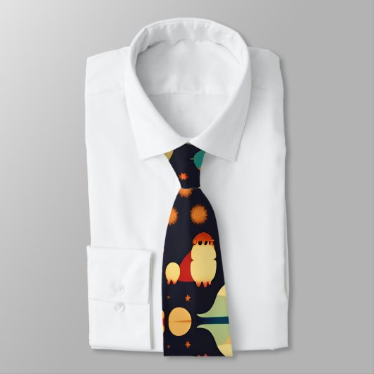 Retropatroon van Space Penguins Stropdas (Gebonden)