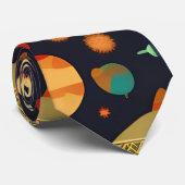 Retropatroon van Space Penguins Stropdas (Opgerold)