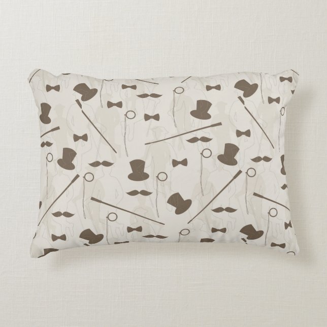 Retropatroon voor man 2 accent kussen (Voorkant)