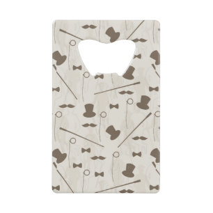 Retropatroon voor man 2 creditkaart flessenopener