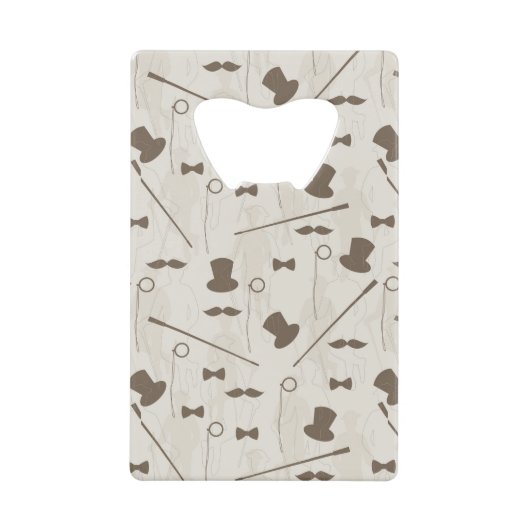 Retropatroon voor man 2 creditkaart flessenopener (Voorkant)